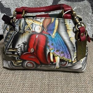 Anuschka hand painted handbag 10 x 7 x 4